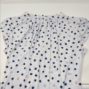 Elle White Polka Dot Short Sleeve Top - Fits size Large/XL